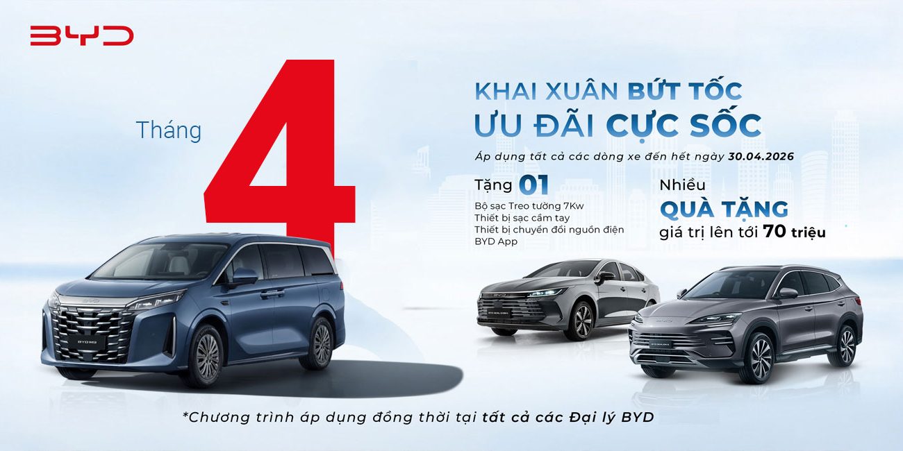 Cập Nhật Bảng Gía chương trình khuyến mại mới nhất các dòng xe Byd